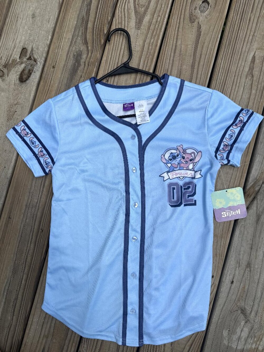 Disney Stitch Angel Baseball Jersey Y2K Kawaii Coquette YXL/WXS-S NWT 3923